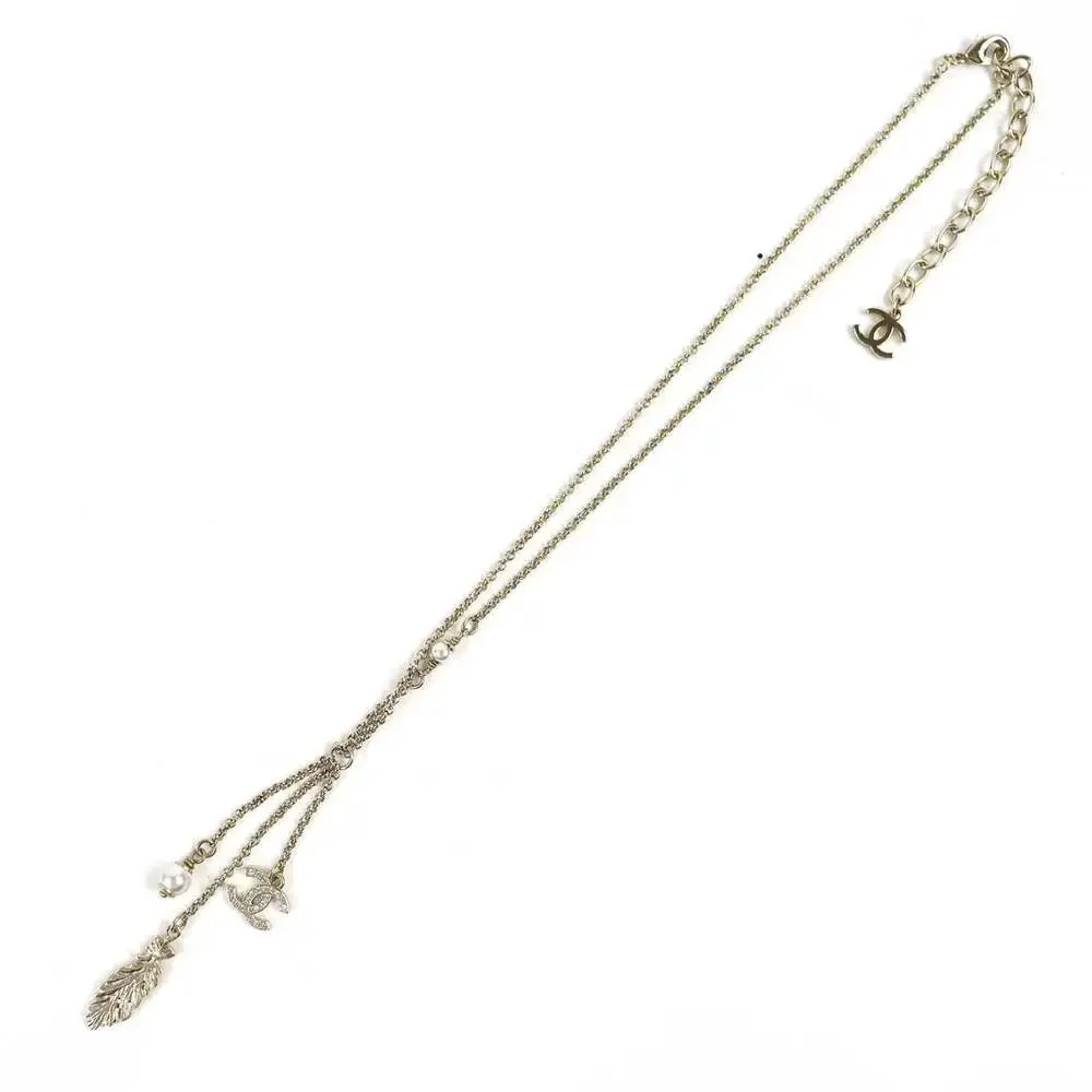 Chanel Cc Logo Pendant Necklace Metal #261340C11B